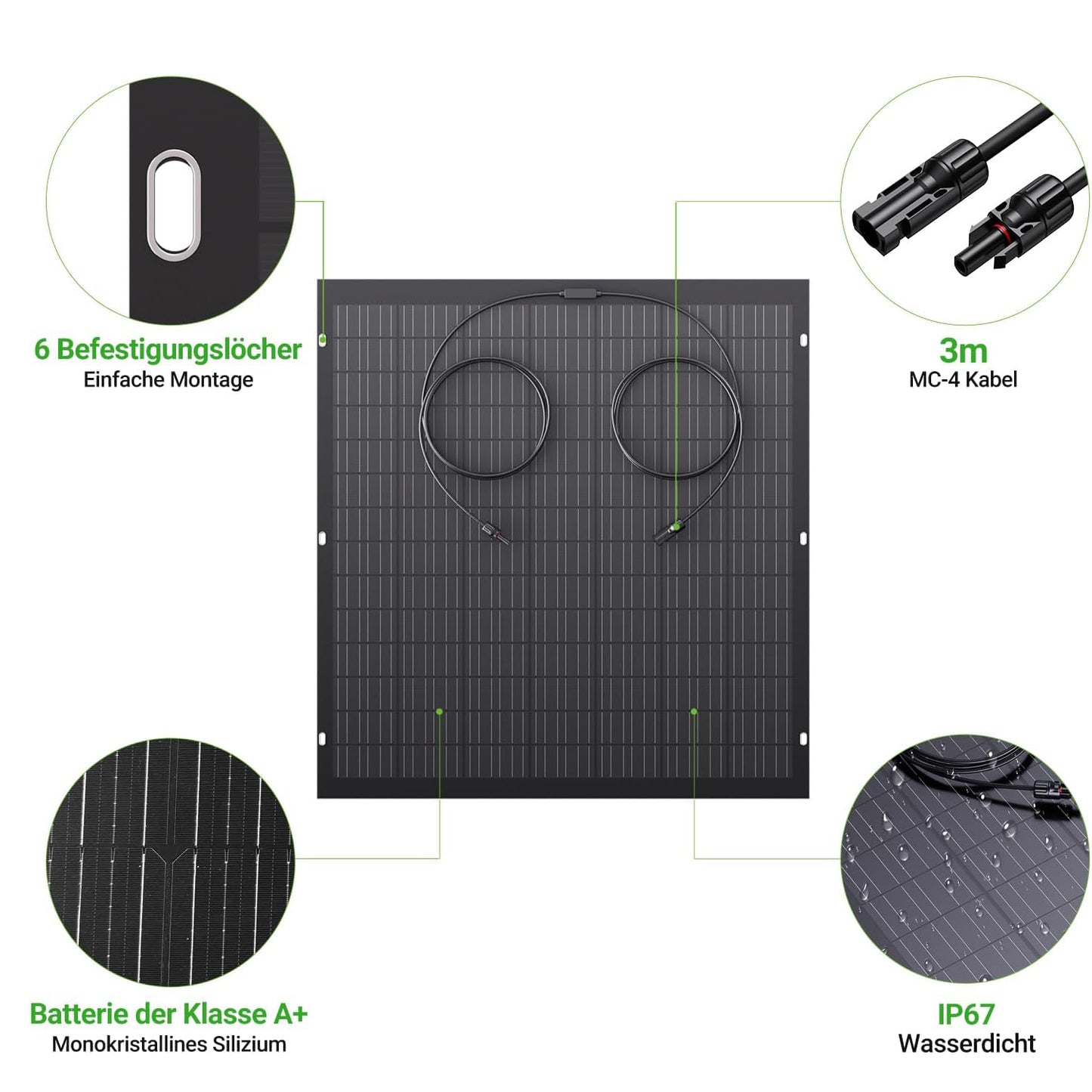 Kit de panel solar flexible de 960 W, 4 módulos solares flexibles de 240 W, IP67, célula solar fotovoltaica aislada, para autocaravana, coche, cobertizo, techo, barco, balcón