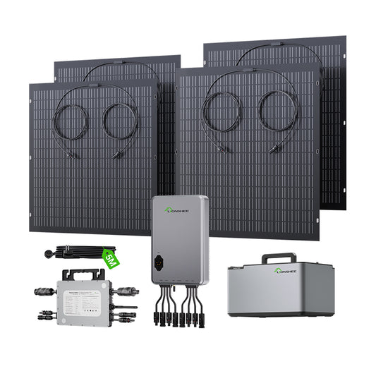 Balcony Power Station 800W Kit solar flexible con 4 paneles solares de 200 W e inversor 800W, hub inteligente 1600W y caja de energía 1024WH