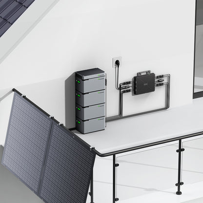 Balcony Power Station 800W Flexible Solar Kit With 4 x 200 W Solar Panel & Inverter 800W,Smart Hub &4 X 1024WH Power Box