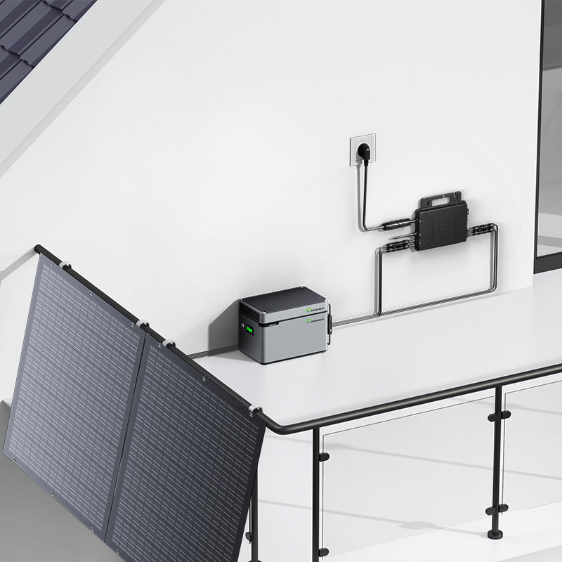 Balcony Power Station 800W Kit solar flexible con 4 paneles solares de 200 W e inversor 800W, hub inteligente 1600W y caja de energía 1024WH