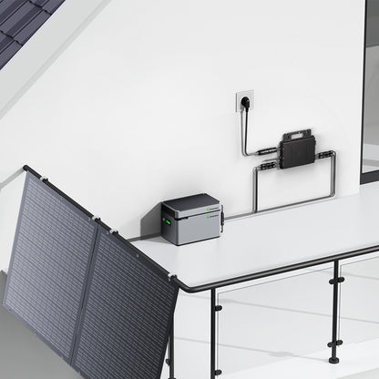 Balcony Power Station 800W Kit solar flexible con 4 paneles solares de 200 W e inversor 800W, hub inteligente 1600W y caja de energía 1024WH