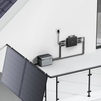 Balcony Power Station 800W Kit solar flexible con 4 paneles solares de 200 W e inversor 800W, hub inteligente 1600W y caja de energía 1024WH