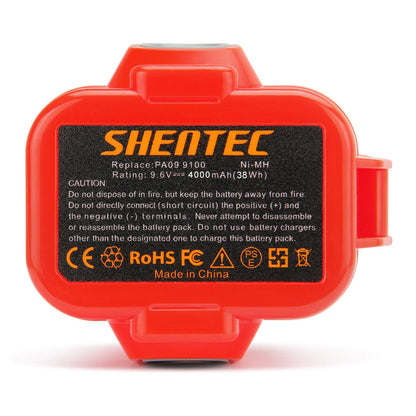 SHENTEC Batería Ni-MH 4.0Ah 9.6V para Makita PA09 9100 9133 9135 9134 9122 193099-3