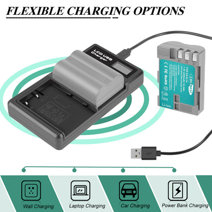 2X 2.2Ah EN-EL3E Battery +Dual Charger For Nikon D70 D70S D100 D50 D90 D700 D300