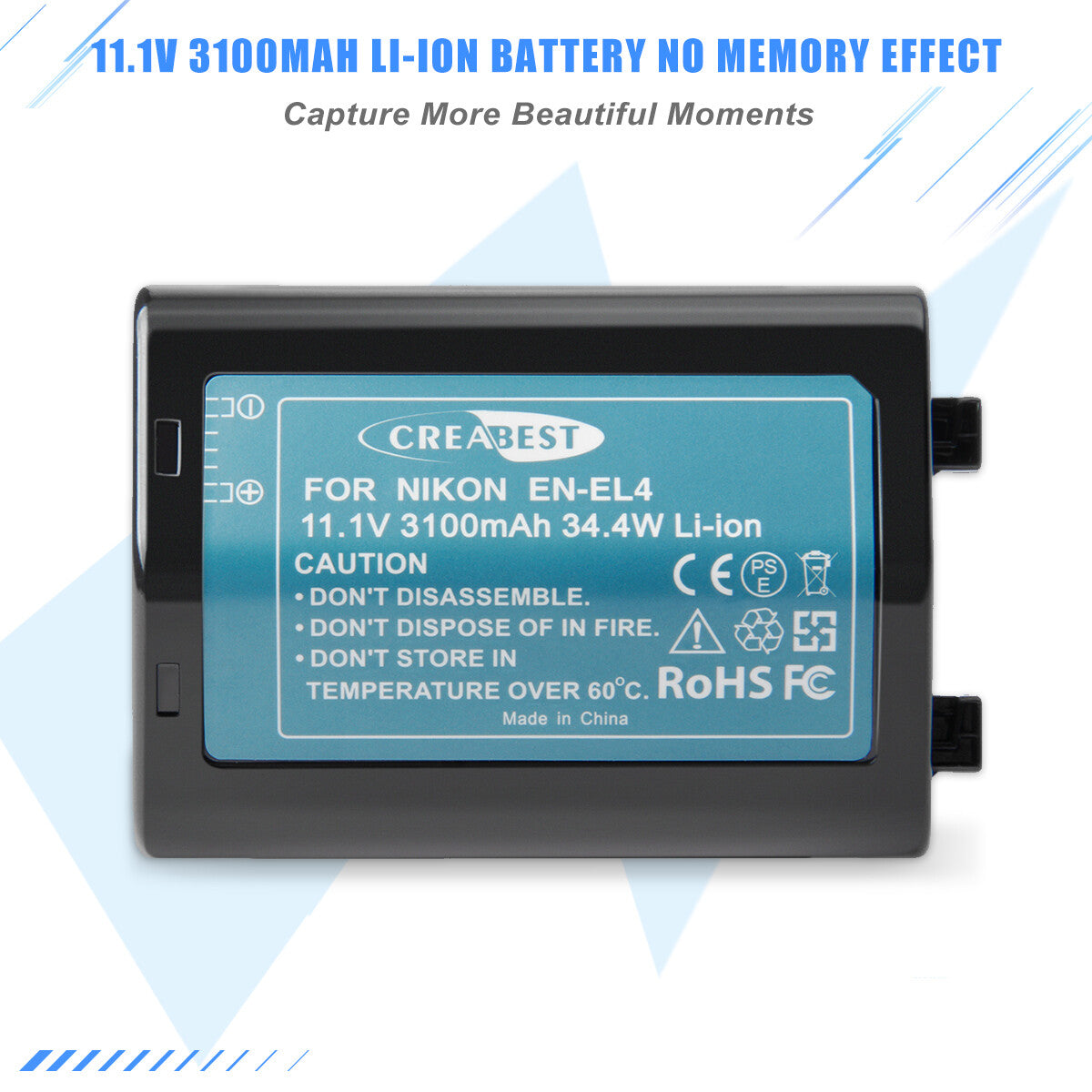 3100mAh Batería EN-EL4 para Nikon EN-EL4e F6 D2X D2Xs D2H D2Hs D3 D3S D3X EN-EL4a