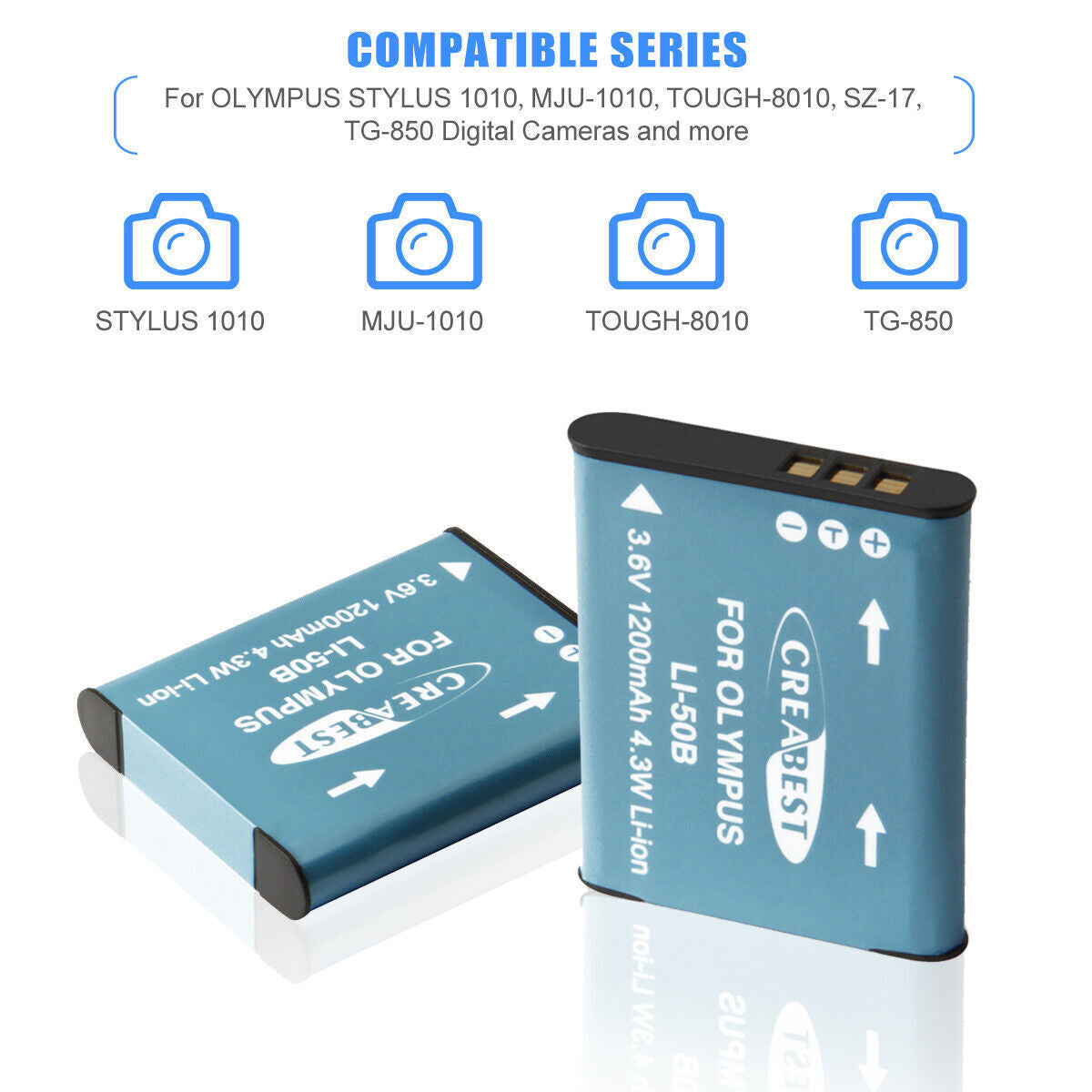 2x Cargador USB para batería Li-50B para Olympus SZ-30 SZ-20 XZ-10 SP-800UZ SP-815UZ