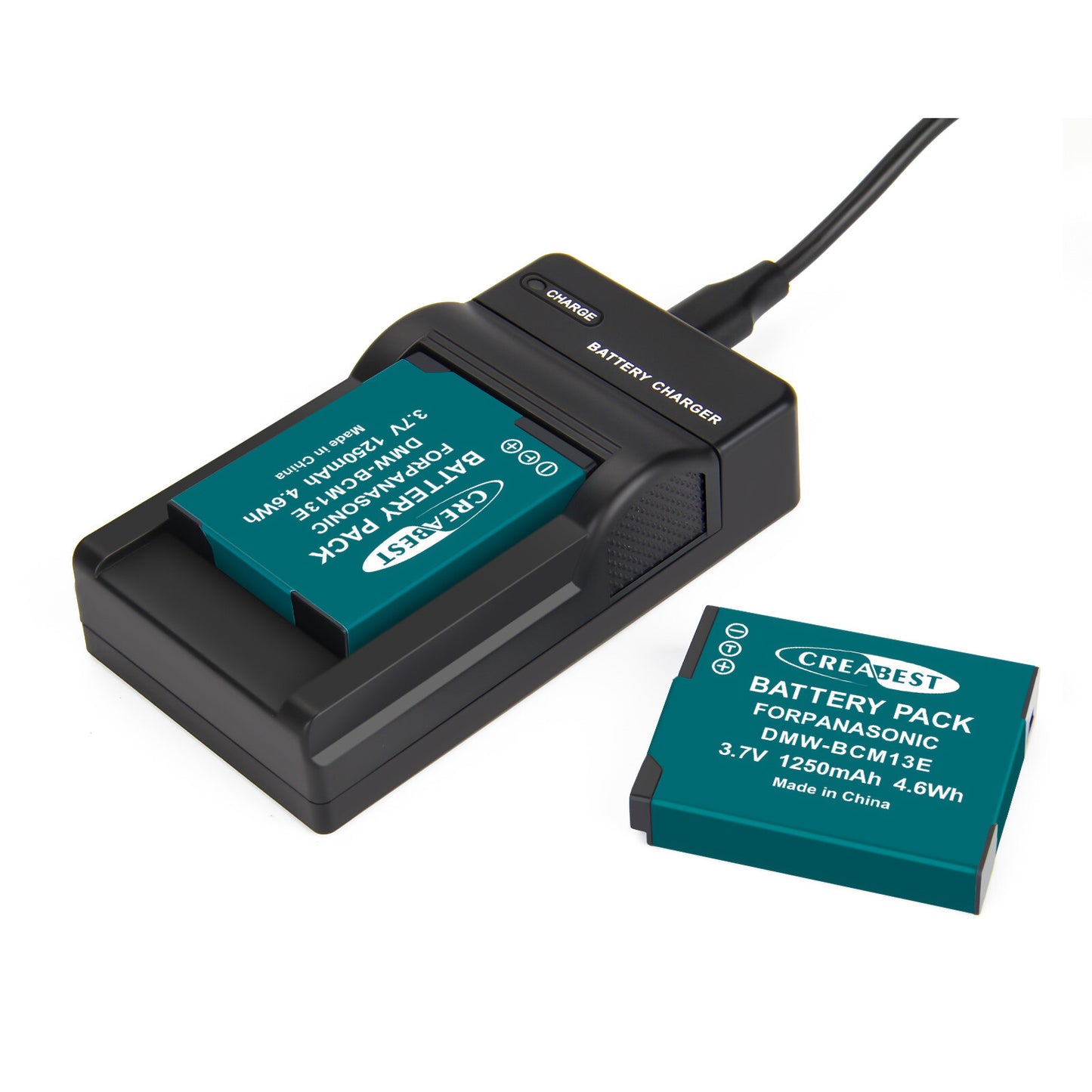 2Pcs DMW-BCM13 1250mAh Cargador De Batería Para Panasonic Lumix DMC-TZ40S ZS50 ZS30W