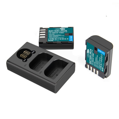 2x Batería DMW-BLF19 y cargador LCD para Panasonic Lumix GH3 GH4 GH5 GH5M2 GH5S G9