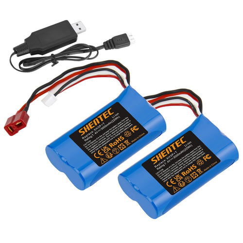 SHENTEC 7.4V 3.0Ah Batería Li-ion con Enchufe XH3P+T para Coche RC WLtoys 12401 12402 12403