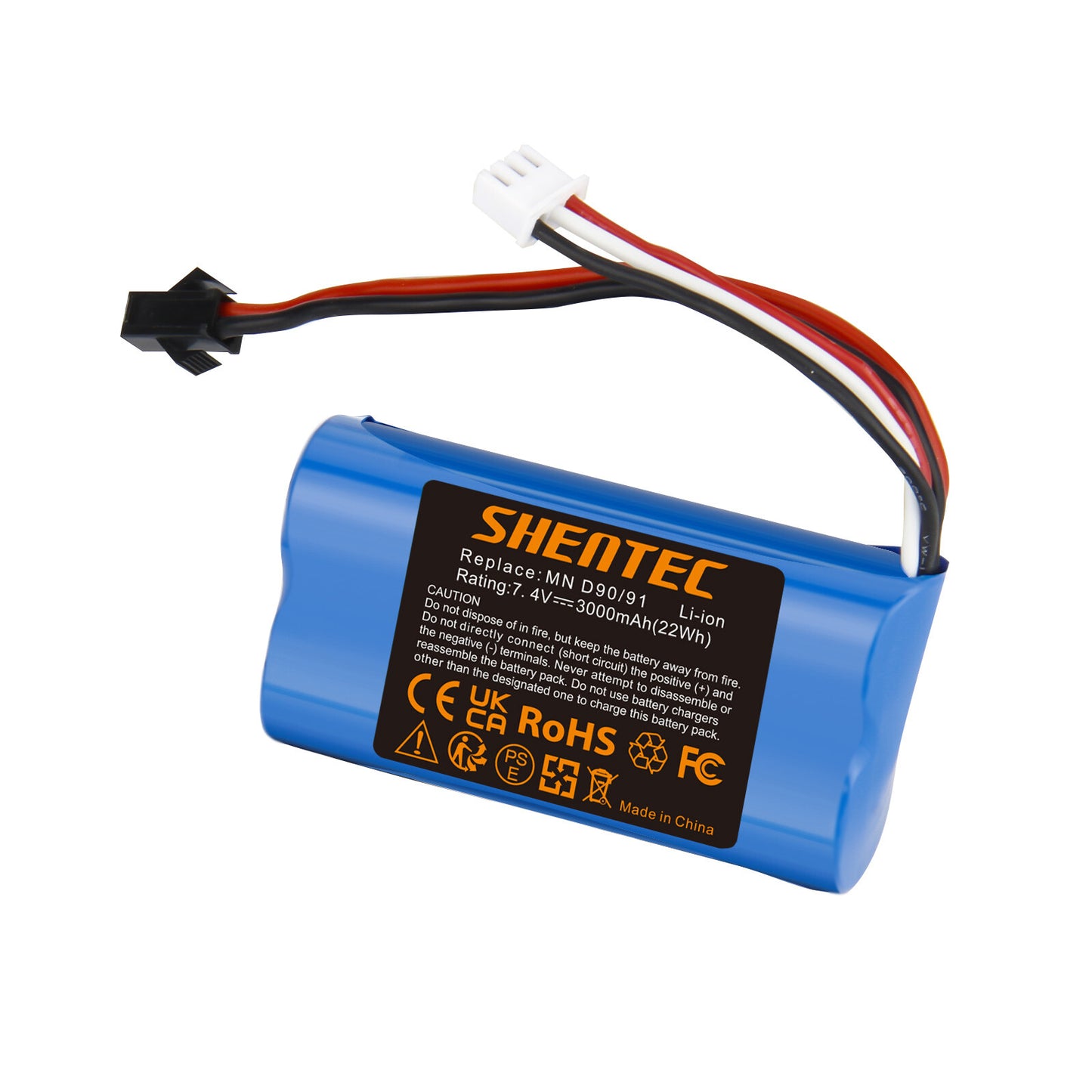 SHENTEC 3Ah 7.4V Batería Li-ion para MN D90/91 MN 99/99S Coche RC Modelo H101 H105 RC