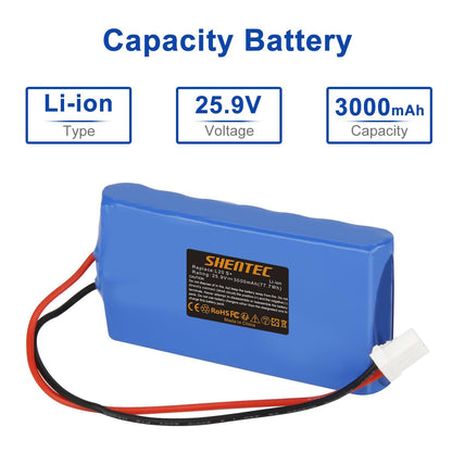 Batería de ion de litio para cortacésped SHENTEC compatible con Ambrogio Wipers Techline 015E00600A Ambrogio L15, L15 Deluxe, L20 b, L20 Deluxe, L20 Twenty, L20e Lite, i70, i100S, i130S, Next Tech D1