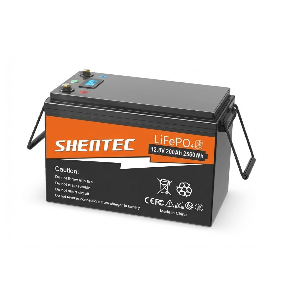 SHENTEC 12V 200Ah Batería de Litio LiFePO4 para Barco Camper 6000+ Ciclos
