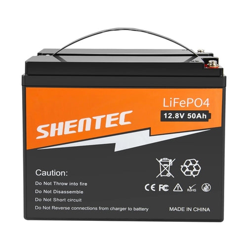 SHENTEC 12.8V 50Ah Batería de Litio LiFePO4 para Solar, Autocaravana, Barco, Caravana y Camping