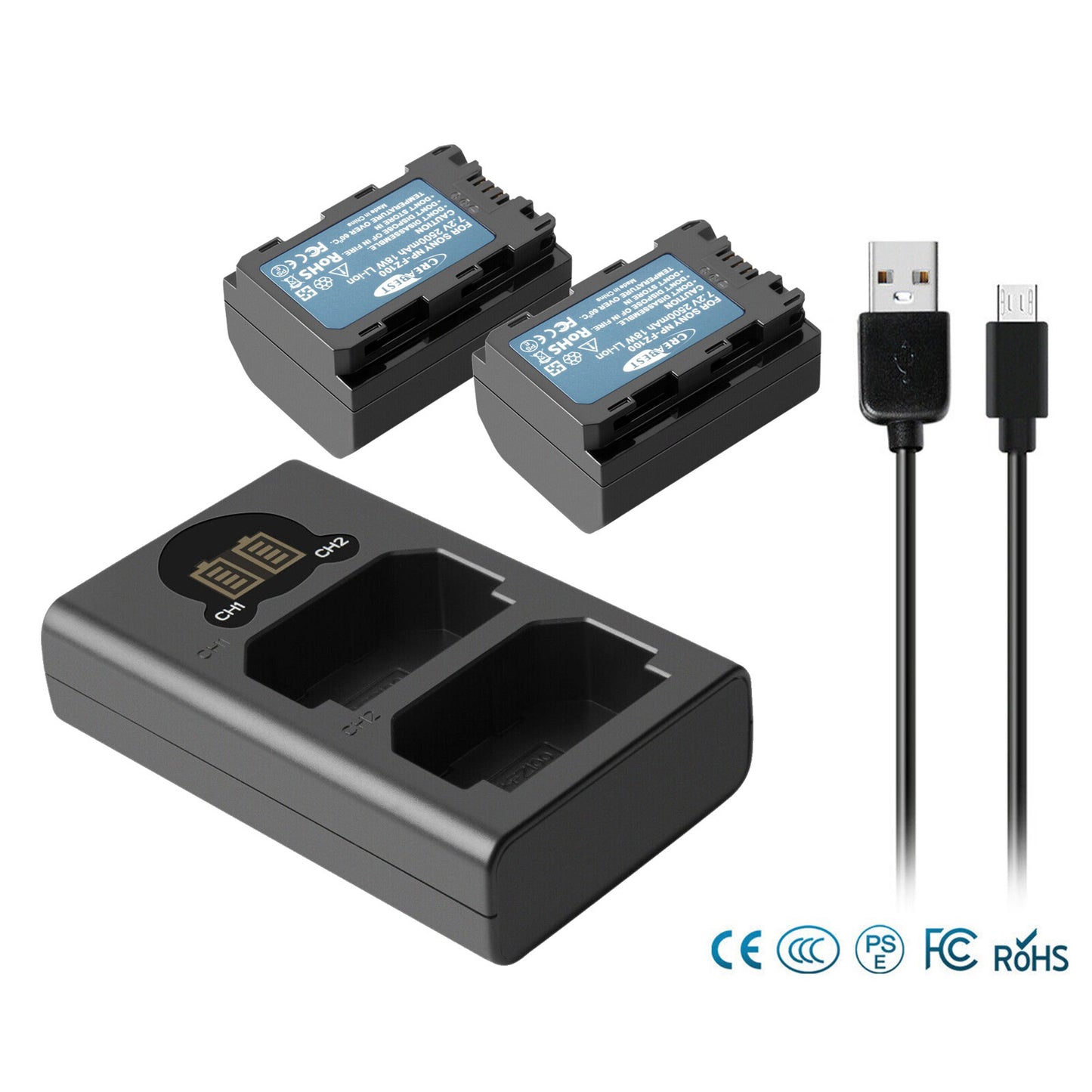 2x Batería NP-FZ100 Y Cargador Para Sony Alpha A6600 A9R A9S A7 III A7R III A7R IV