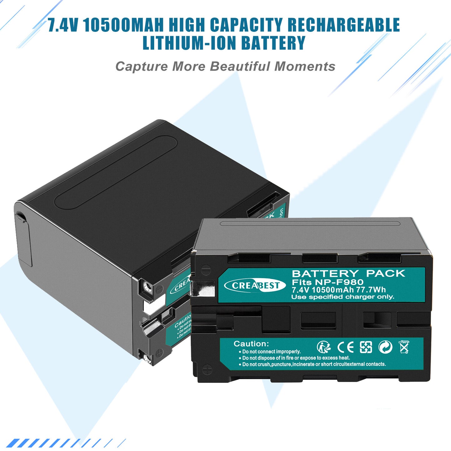 2X Batería 7.4V NP-F970 10500mAh para Sony NP-F930 F950 NP-F530 F960 NP-F990