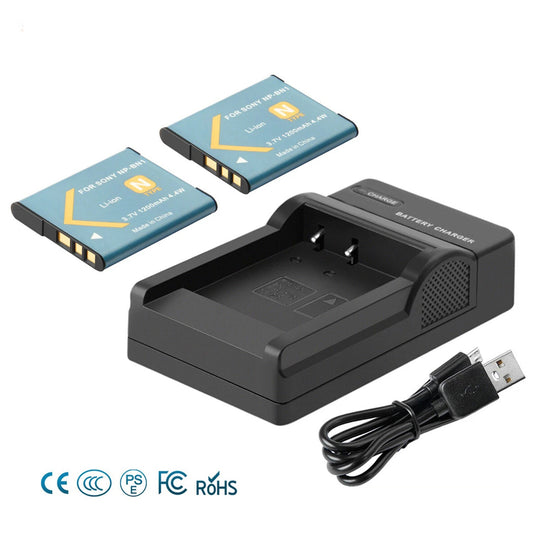 2 Piezas Cargador De Batería NP-BN1 Para Sony Cyber-Shot DSC-W310 W800 W320 W350 W380