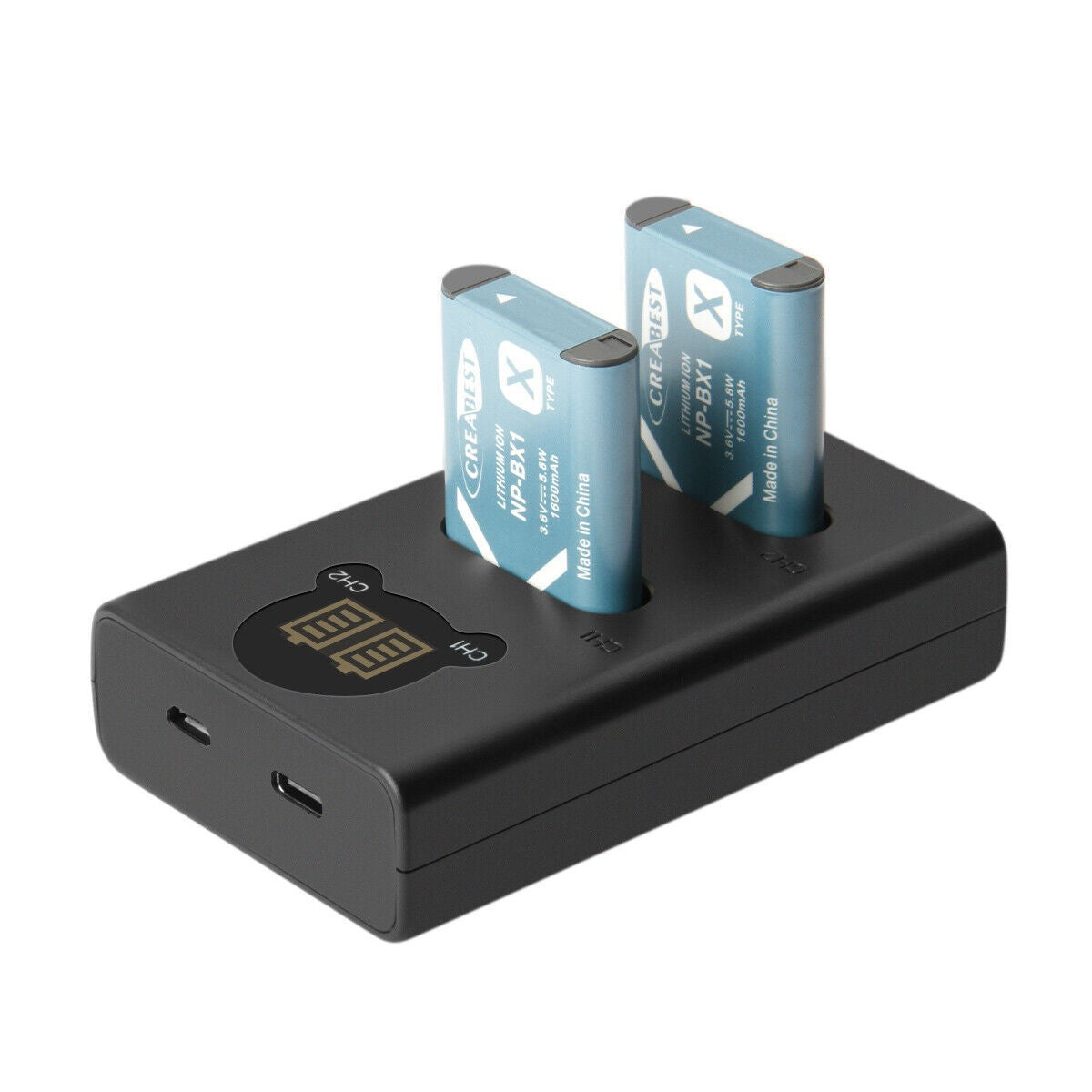 SHENTEC Paquete de 2 baterías NP-BX1 para Sony DSC-RX100, HX300, H400, WX350, WX400, HX50V, HX60