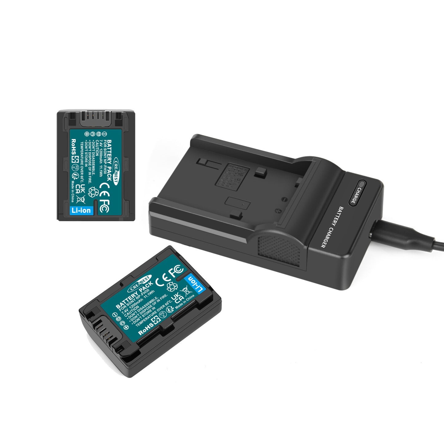 2x NP-FP50,NP-FP51 7.4V Batería+Cargador Para Sony NP-FH40 NP-FH50 NP-FH60 NP-FH70