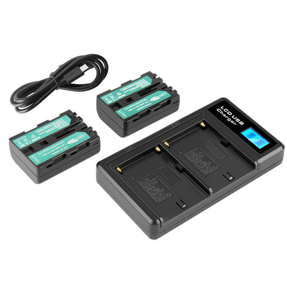 SHENTEC 2x Baterías NP-FM500H +Cargador Para Sony Alpha DSLR/SLT A57 A68 A58 A300K/N A100