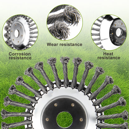 txt
Cabezal desbrozador de alambre de acero de 6" 8" 10" con cepillo de rueda giratoria y kit adaptador