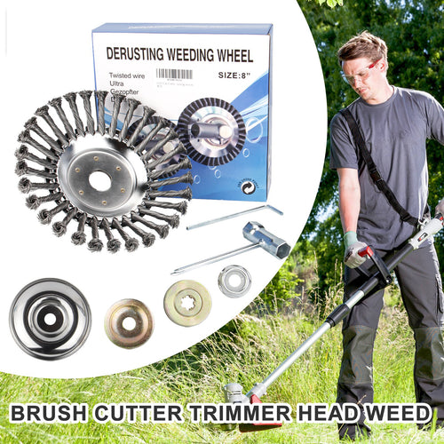 txt
Cabezal desbrozador de alambre de acero de 6" 8" 10" con cepillo de rueda giratoria y kit adaptador