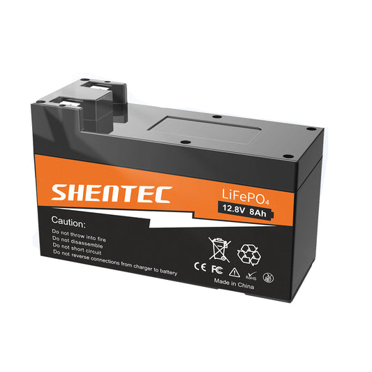 Batería LiFePO4 SHENTEC de 8Ah y 12.8V con BMS para barco, autocaravana, energía solar, caravana, camper y golf