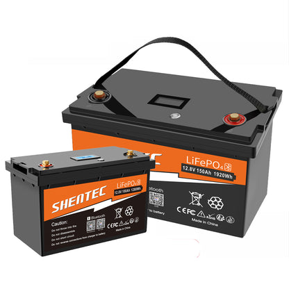 SHENTEC Batería LiFePO4 12/24V 100/150/200/300Ah con BMS para barco solar, sistema aislado y autocaravana