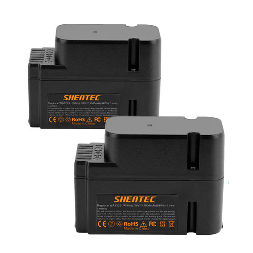 SHENTEC PLG PACK DE 2 BATERÍAS LI-ION 3.0AH 28V PARA Worx WG790E WG754E WG794E WG755E WA3225 WA3565