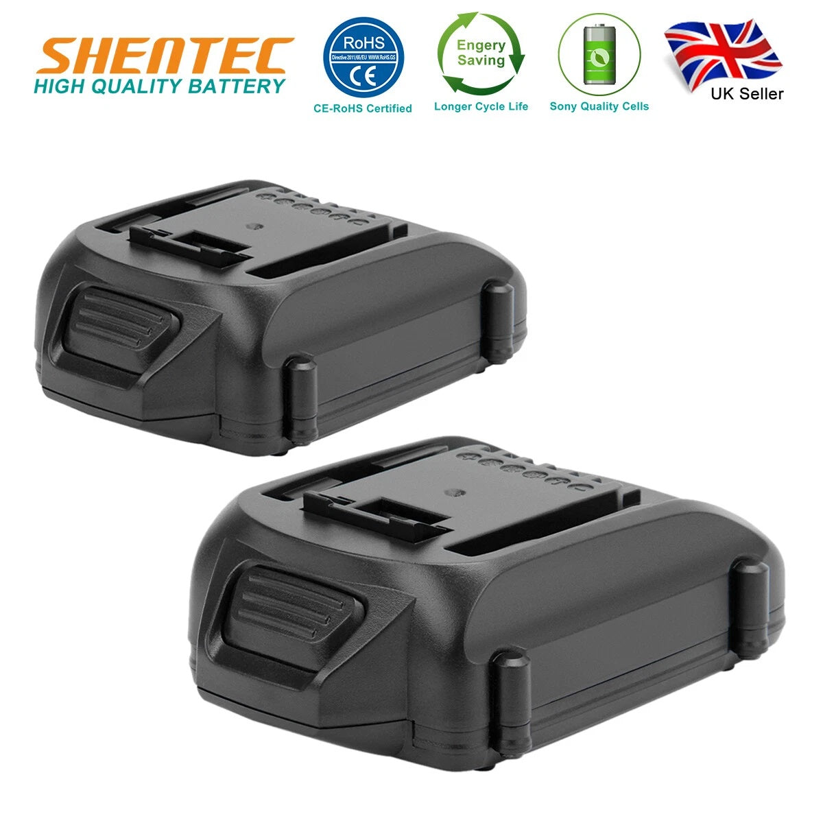 SHENTEC 2X 18V 4Ah BATERÍA Li-ion PARA Worx WA3512 WA3520 WA3578 WG165 WG163 WG160