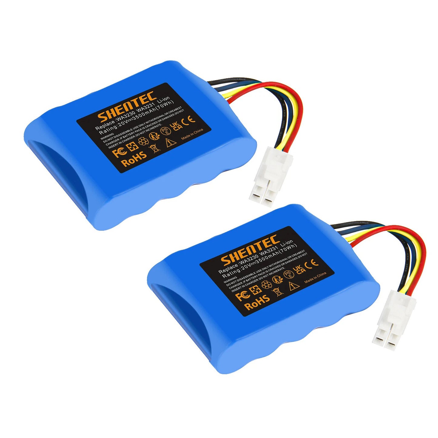 SHENTEC 2x 3500mAh 20V Batería Li-ion Para Worx 50032492 50032774 WA3230 WA3231 S500i