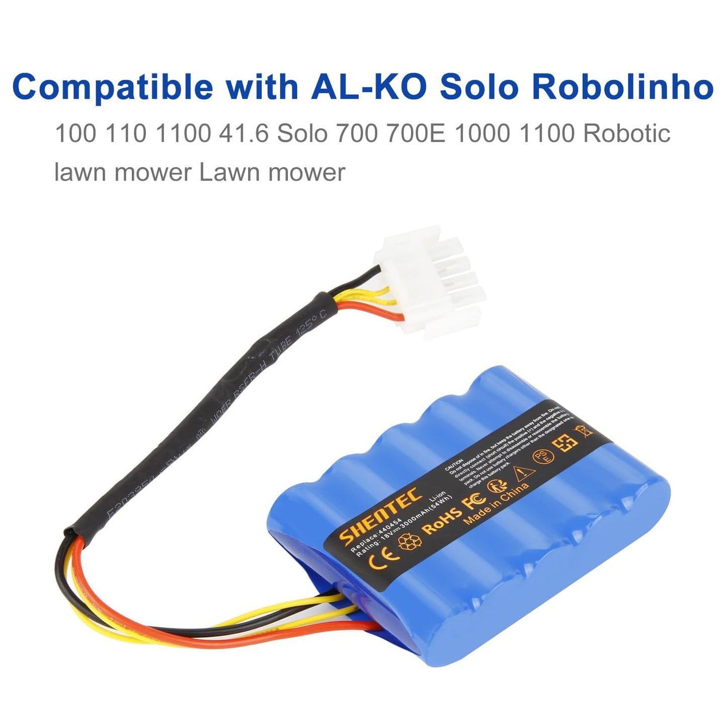 SHENTEC Batería 18V 3000mAh para AL-KO Solo Robolinho Cortacésped Robótico 100 110 1100 41.6 Solo 700 700E 1000 1100